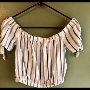 SuperDry Cute Cropped Top Blue/White XS